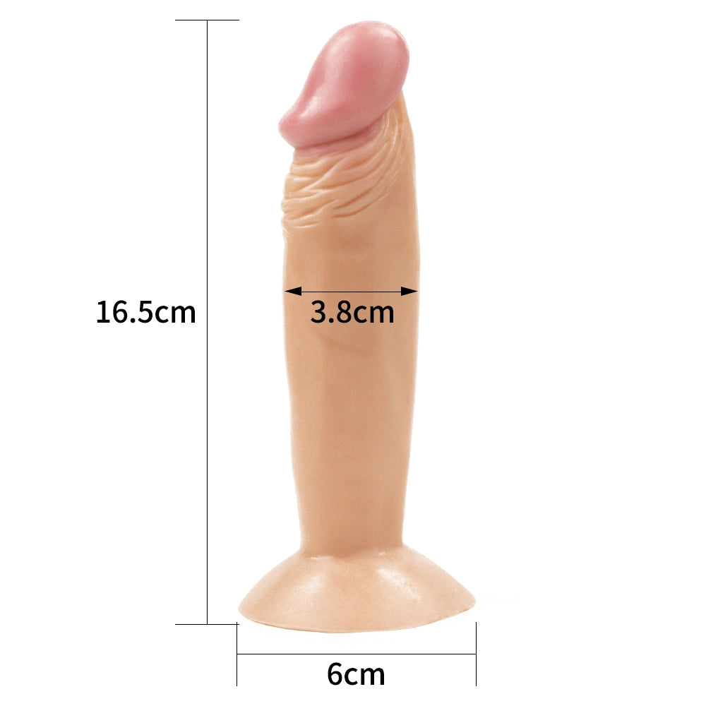 Dildo 17 cm med sugkopp visar måtten på den från Chambers of Loves sortiment 