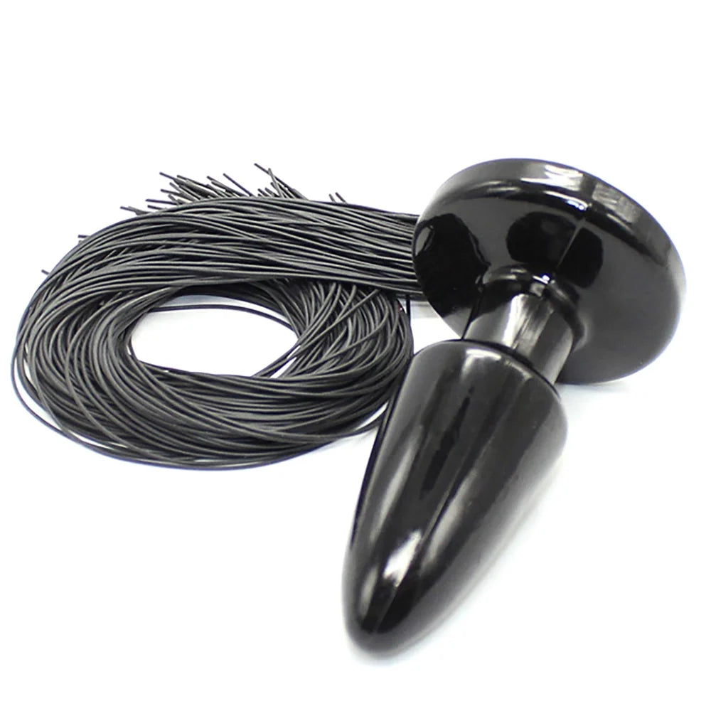Buttplug_Rattenschwanz_Gummi_Schwarz_Rücken_Liebeskammern