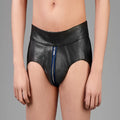 Leder-Jocks mit Reißverschluss