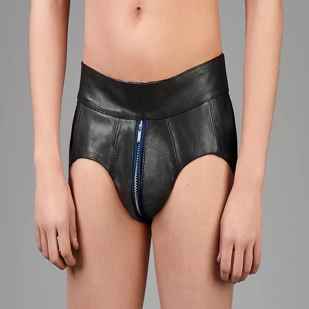Leder-Jocks mit Reißverschluss