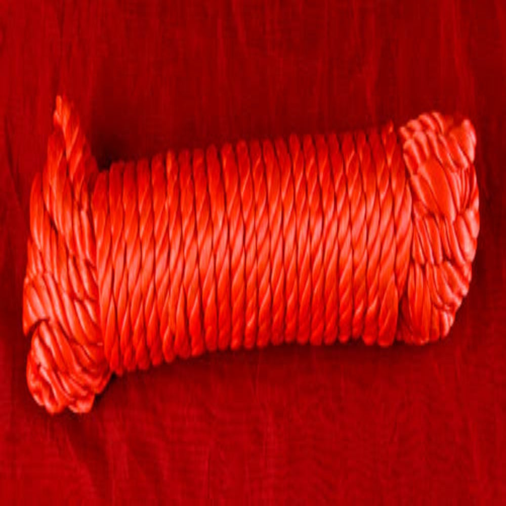 Silkes Bondage Rep Röd Chambers of Love i silke 10 m och 7 mm
