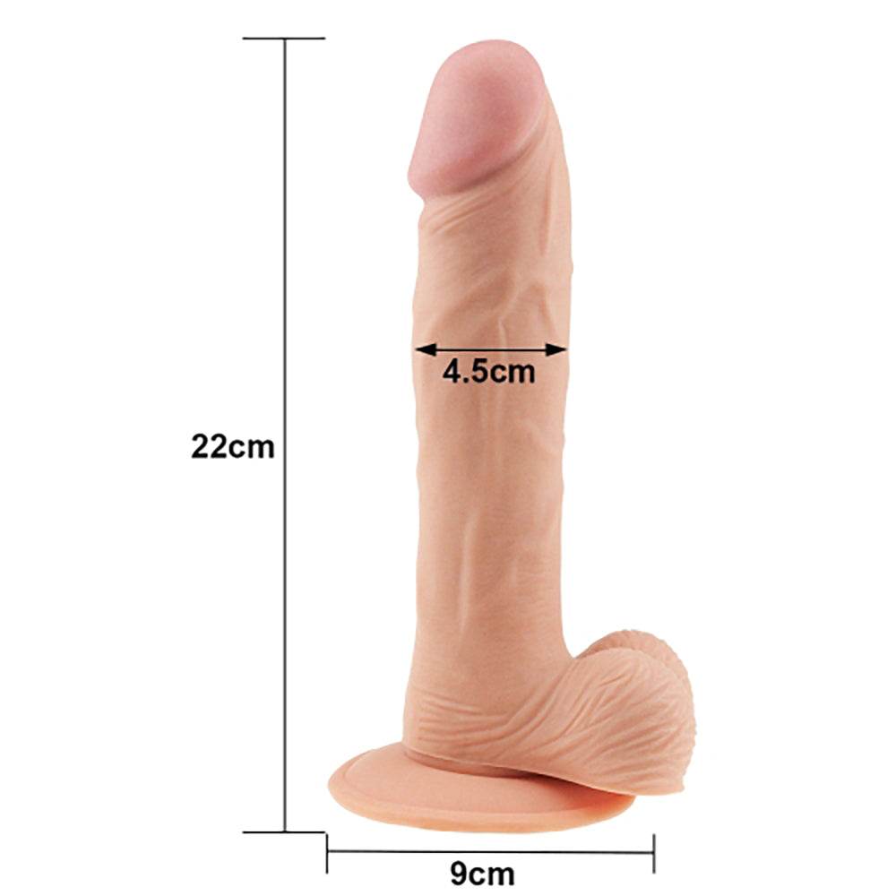 Realistisk dildo Ultra Soft Dude – mått 22 cm längd 4,5 cm diameter – hudfärgad TPR från Chambers of Loves sortiment