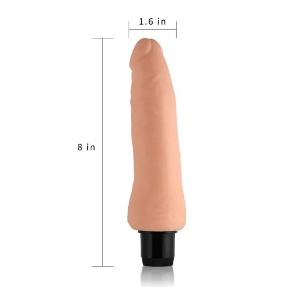 realistisk vibrator Xtreme Feel 20 cm mått 8 tum längd hudfärgad TPR hos Chambers of Love