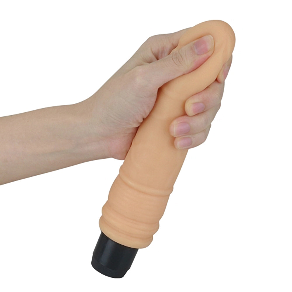 realistisk vibrator Xtreme Feel rak slät 19 cm mjuk TPR cyberskin känsla i handen – Chambers of Love