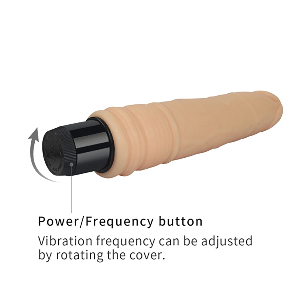 realistisk vibrator Xtreme Feel rak slät 19 cm med vridbar effektknapp för vibrationsstyrka – Chambers of Love