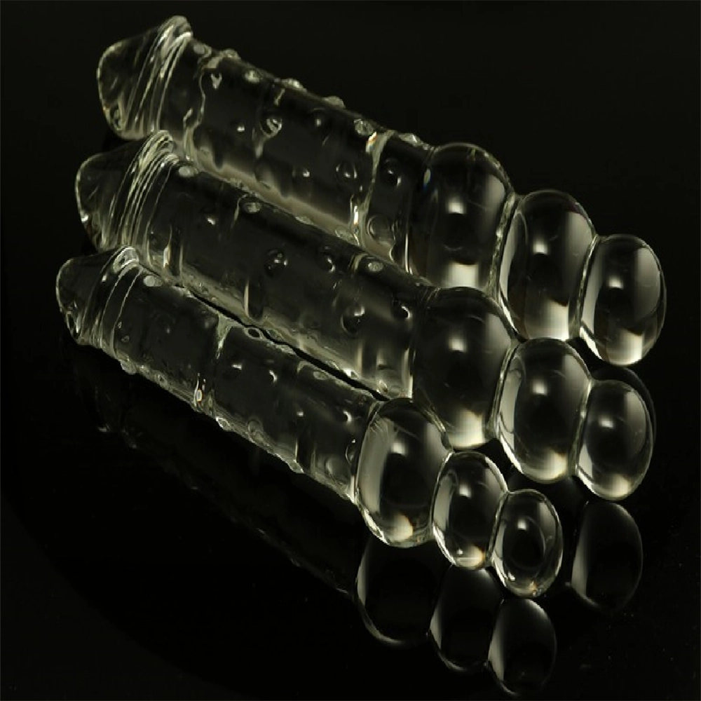 Glas dildo med 3 kulor