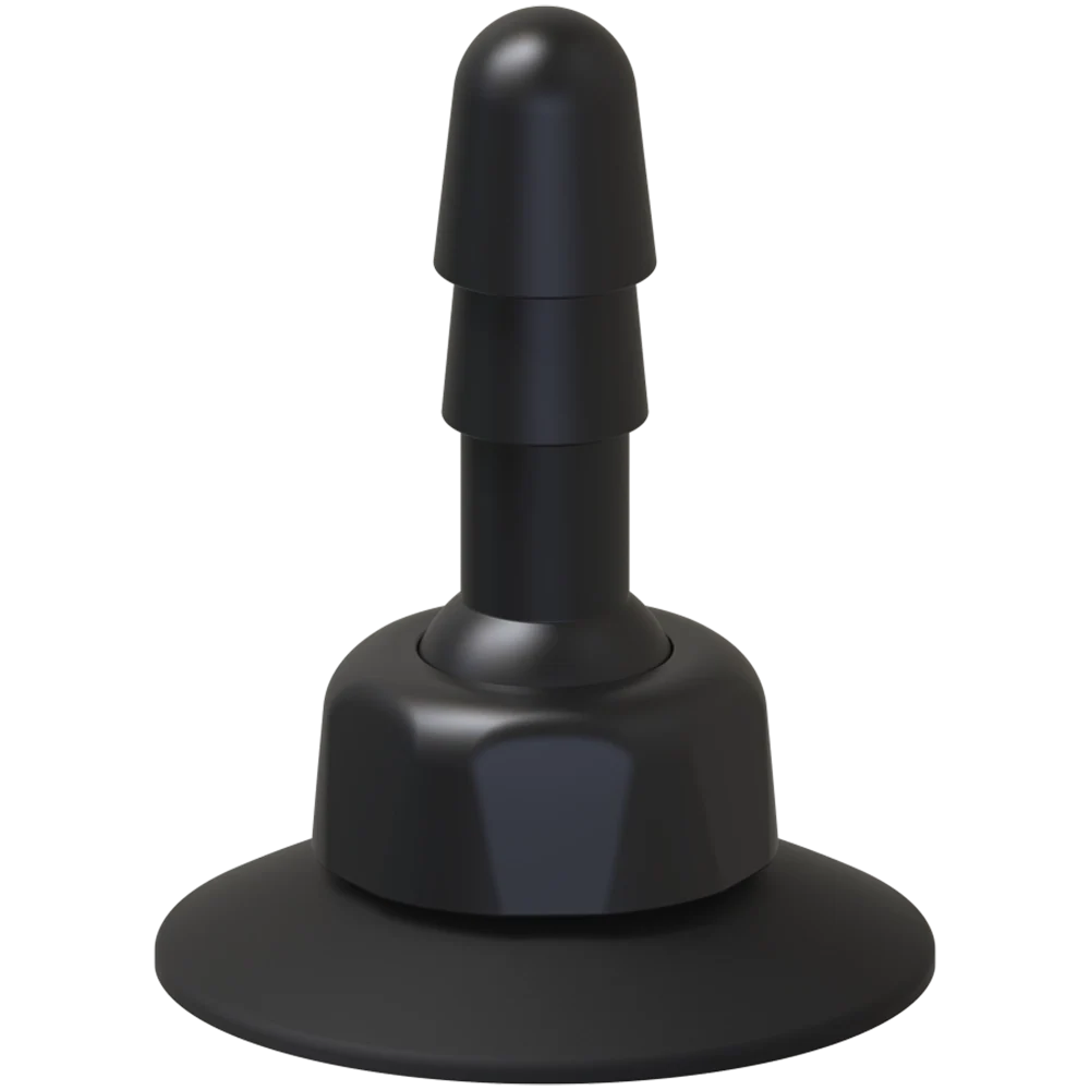 Vac-U-Lock Schwenkbarer 360°-Drehgelenk, Vorderansicht, vollständiges Produkt, schwarz, von Chambers of Love